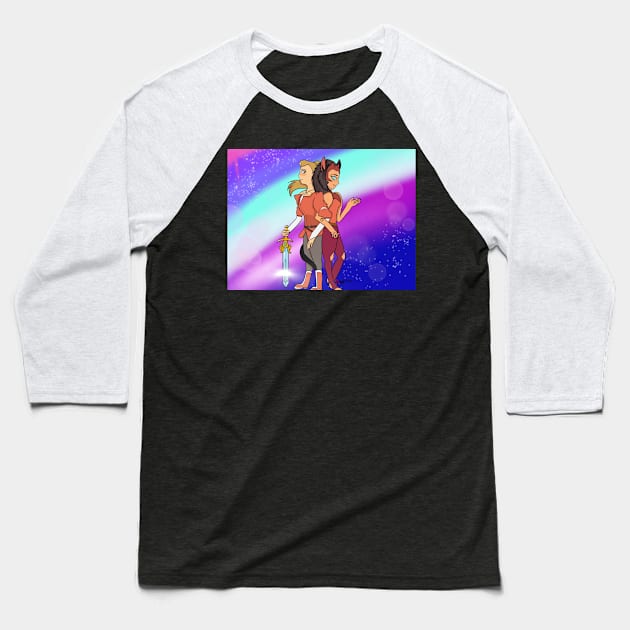 Catra and Adora Baseball T-Shirt by Alpha Wolf Maddie